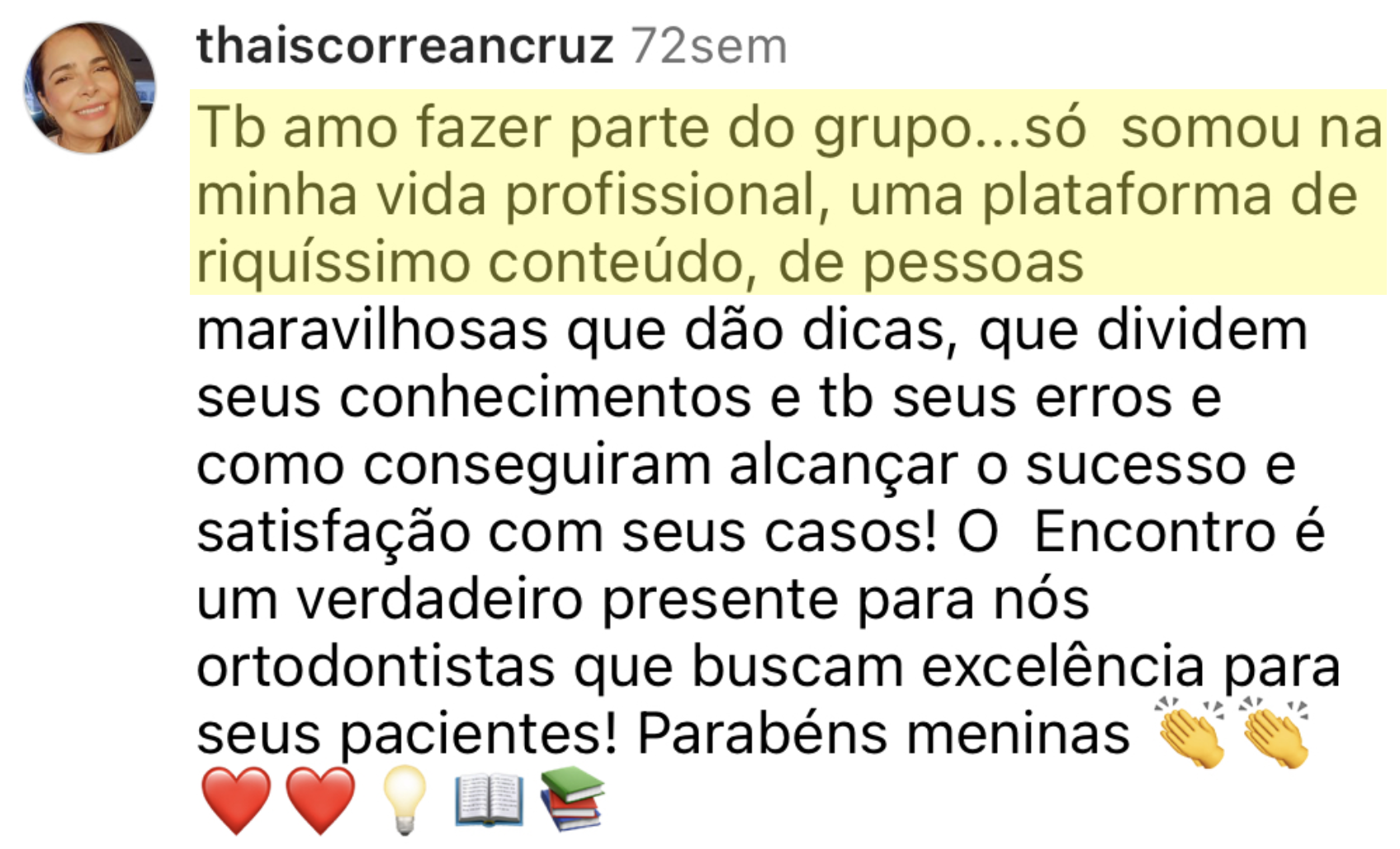 Depoimento de aluno