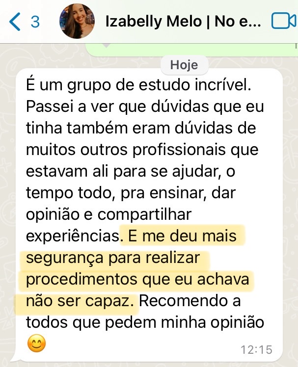 Depoimento de aluno