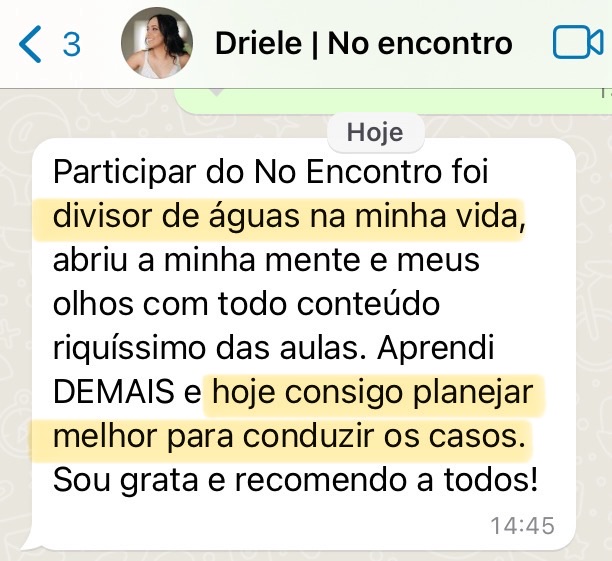 Depoimento de aluno