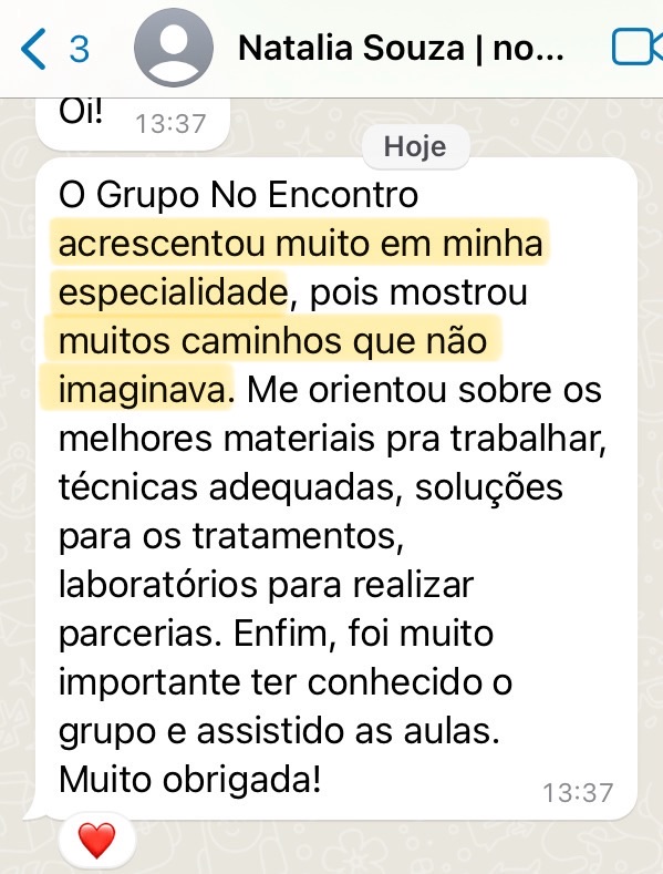 Depoimento de aluno