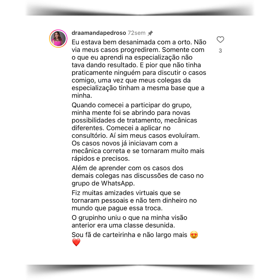 Depoimento de aluno